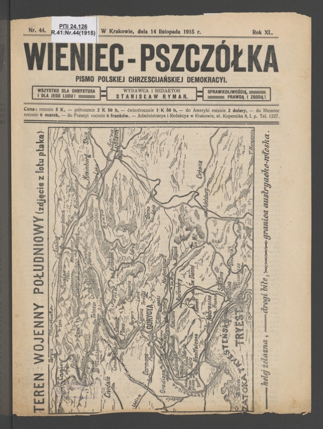 Wieniec-Pszcz&oacute;łka&nbsp;: pismo polskiej chrześcijańskiej demokracyi. Rok&nbsp;40, 1915, numer&nbsp;44